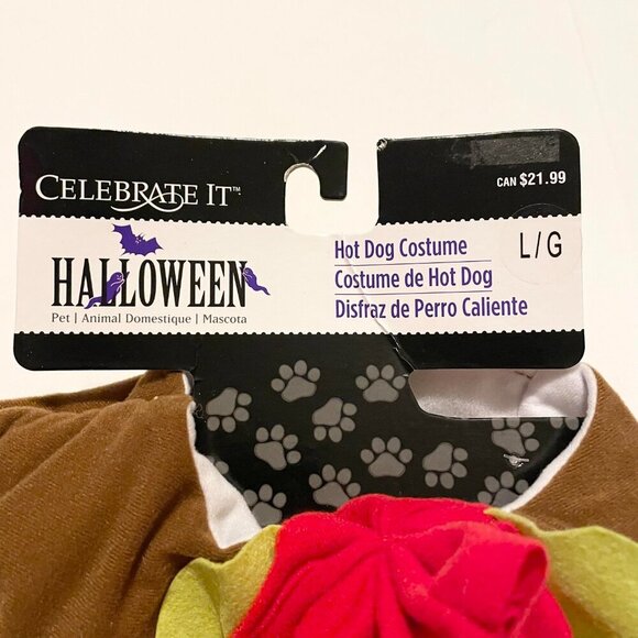 Size Large Celebrate Hot Dog Hotdog Food Halloween Costume for Pet Halloween - Picture 2 of 14